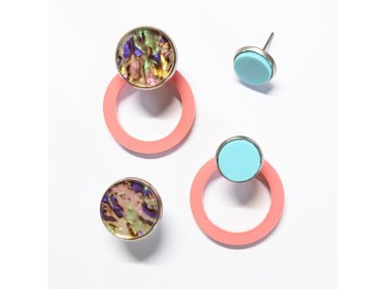 variabilní designové originální záušnice růžové