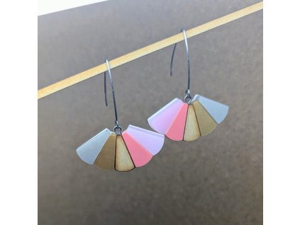 originální visací růžové náušnice