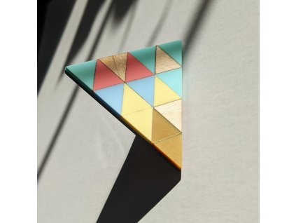 originální designová brož intarzie ručně vyrobená