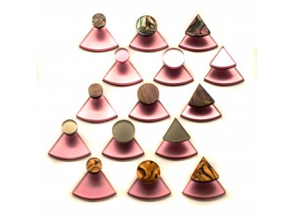 variabilní designové originální záušnice metalické růžové