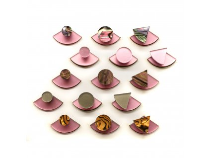 variabilní designové originální záušnice metalické růžové