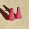 ručně vyrobené originální minimalistické náušnice fuchsiové
