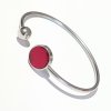 designový náramek červené kolečko nerezová ocel