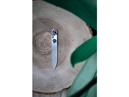 Skleněný pilník - zdobený - bílý