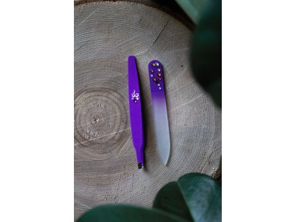 Sada pilník a pinzeta - fialová