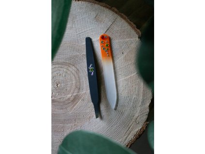 Sada pilník a pinzeta - oranžová