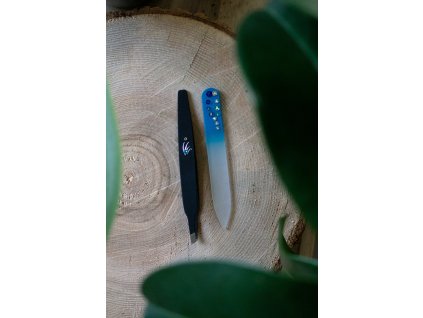 Sada pilník a pinzeta - modrá