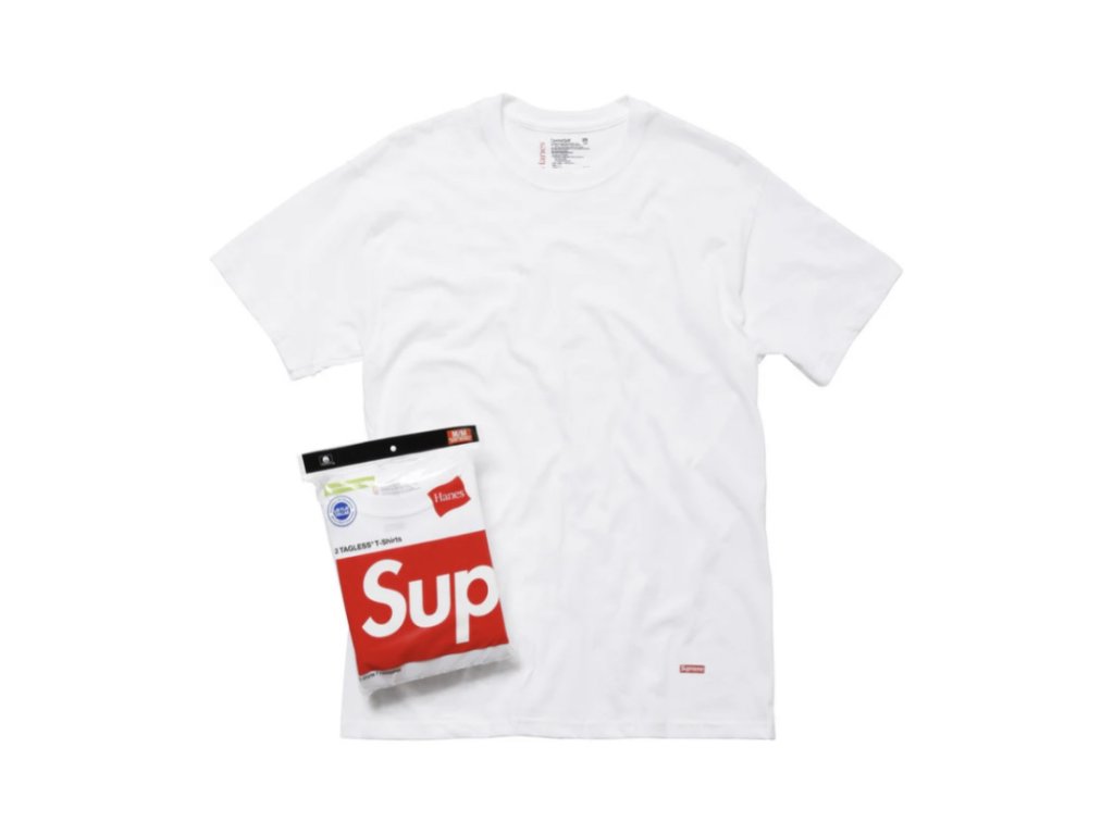Supreme Hanes Tagless Tees (3 Pack) White