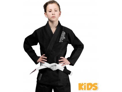 Kids BJJ gi Venum Contender BLACK + white belt