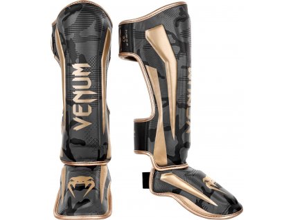 Shin Guards Venum Elite - Dark Camo/Gold