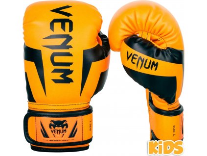 KIDS Boxing Gloves Venum Elite - Black/Orange