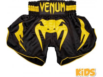 KIDS Muay Thai Shorts Venum Bangkok Inferno - Black/Yellow