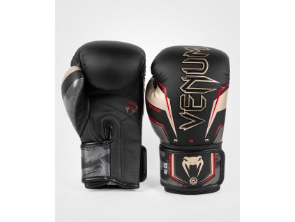 Boxing Gloves Venum Elite Evo - Black/Gold/Red (Size 8oz)