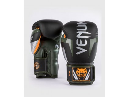 Boxing Gloves Venum Elite - Black/Silver/Kaki