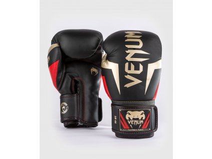 Boxing Gloves Venum Elite - Black/Gold/Red