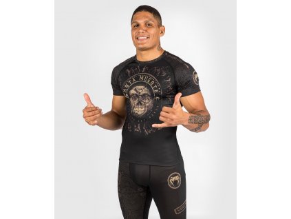 Rashguard Venum Santa Muerte Dark Side -  Short Sleeves - Black/Brown