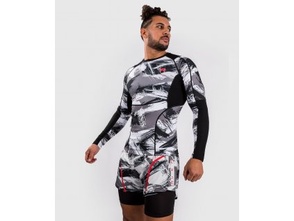 Rashguard Venum Electron 3.0 - Long Sleeves - Grey/Red (Size S)