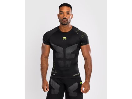Rashguard Venum Training Camp 4.0 - Short Sleeve - Black/Neon Green (Size S)