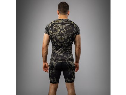 Rashguard Venum Invader - Short Sleeve - Black/Sand (Size S)