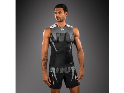 Men’s Rashguard Venum Adrenaline - Sleeveless - Black/Silver Grey (Size S)
