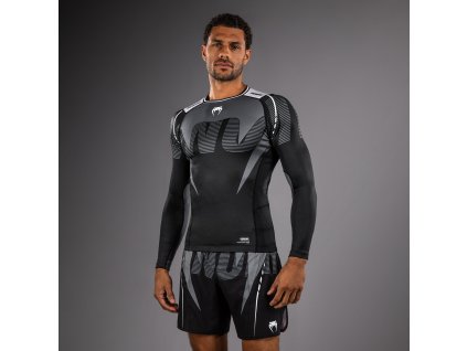 Men’s Rashguard Venum ADRENALINE - Long Sleeve - Black/Silver Grey (Size S)