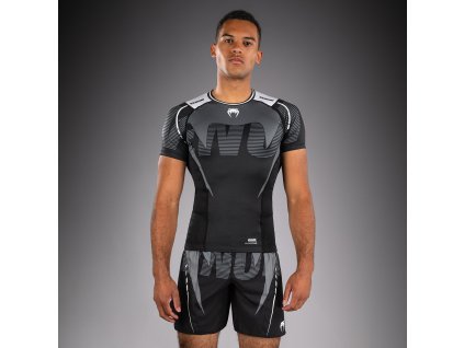 Rashguard Venum Adrenaline - Short Sleeve - Black/Silver Grey (Size S)