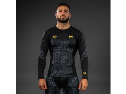 Men's Rashguards Venum x Chimaev Wild Borz - Long Sleeves - Black/Grey (Size S)