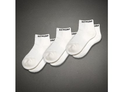 Ankle Socks Venum Essential (3 pairs) - White/Black (Size 3Y-5Y US (S))