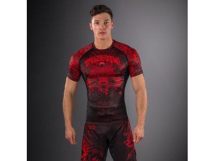 Rashguard Venum Wolf Atak - Short Sleeve - Black/Red (Size S)