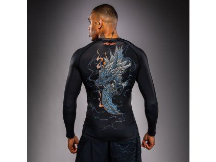Long Sleeve Rashguard Venum Thunder Dragon - Black/Grey/Copper (Size S)