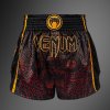 Muay Thai shorts Venum Quetzal Fury - Black/Fury Red/ Tangerine (Size S)