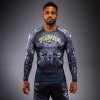 Rashguard Venum Wolf Atak - Long Sleeve - Black/Grey (Size S)