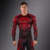 Rashguard Venum Wolf Atak - Long Sleeve - Black/Red (Size S)