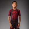 KIDS Rashguard Venum Wolf Atak - Short Sleeve - Black/Red (Size 8 let)