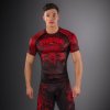 Rashguard Venum Wolf Atak - Short Sleeve - Black/Red (Size S)