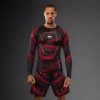 Rashguard Venum Matupa - Long Sleeve - Black/Red/Silver (Size S)