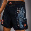 Fightshorts Venum Thunder Dragon - Black/Grey/Copper (Size S)