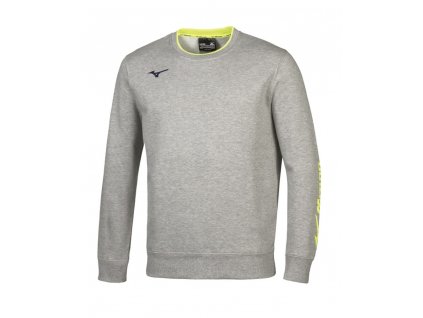 mizuno sweat crew heather grey l