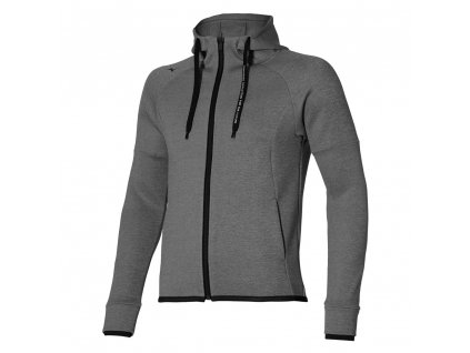 rb hoodded sweat jacket gray melange s