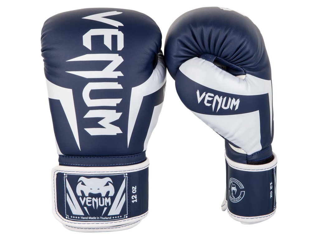 Boxerské rukavice VENUM ELITE - bílo/modré - VENUM-1392-410