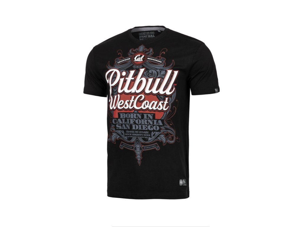 PitBull West Coast Triko Born In California San Diego - černé - PWC_BICSD_BLK