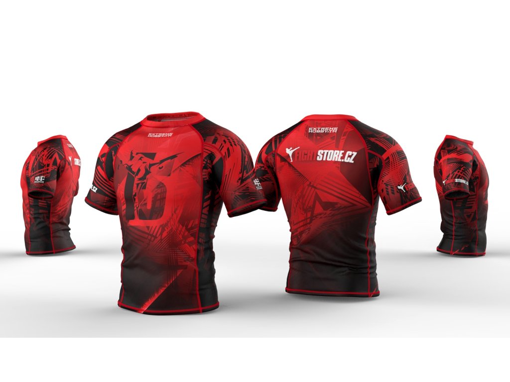Funkční triko FIGHTSTORE kr.rukáv﻿﻿ - černo/červený - FNK_FIGHTSTORE_BLK