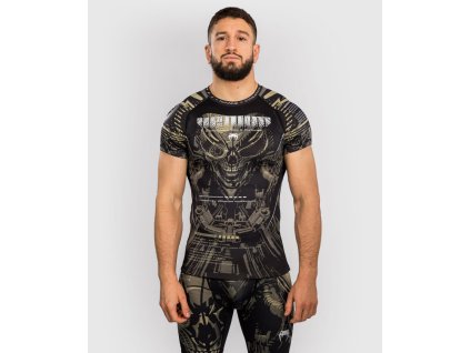 Rashguard VENUM Invader Kr. rukáv - černo/sand - VENUM-05727-129