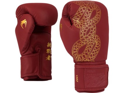 Boxerské rukavice Venum Serpenti - vínové/béžové - VENUM-05789-050 (velikosti 14 oz)