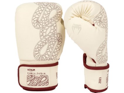 Boxerské rukavice Venum Serpenti - béžová/vínová - VENUM-05789-056 (velikosti 14 oz)