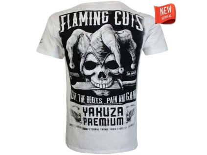 Yakuza Premium Pánské tričko Flaming Cuts, Los Angeles 3916 - bílé - 3916_WHT (velikosti M)