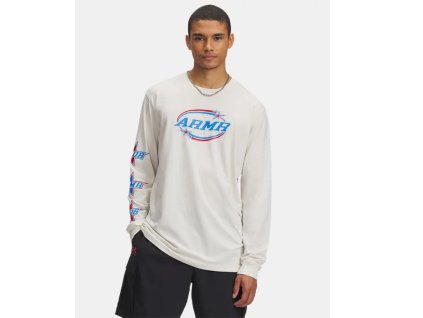 Pánská Triko UNDER ARMOUR UA Stacked Stars - krémově bílé - 6004898-279 (velikosti L)