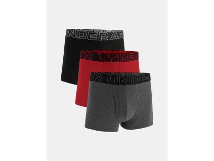 Boxerské Trenýrky UNDER ARMOUR M UA Perf Cotton (3 kusy) - červené - 1383891-025 (velikosti L)