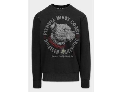 PitBull West Coast Pánská mikina STRENGTH & RESPECT crewneck - černá - PWC_PMSTRRESP_BLK (velikosti L)