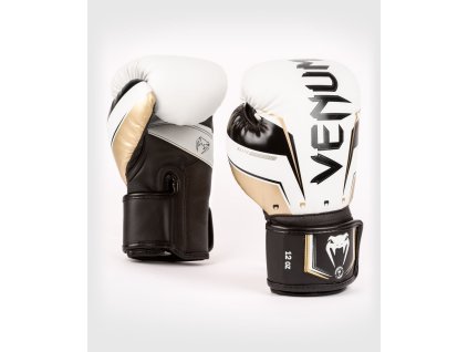 Boxerské rukavice VENUM ELITE Evo - bílo/zlaté - VENUM-04260-226
